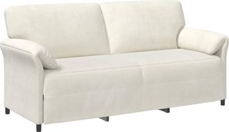 vidaXL Sof&aacute; De 3 Plazas Crema 198 X 83 X 95 Cm Terciopelo Vidaxl