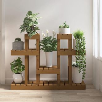 vidaXL Vidaxl - Soporte Para Plantas Madera Maciza Pino Miel 104,5x25x77,5 Cm