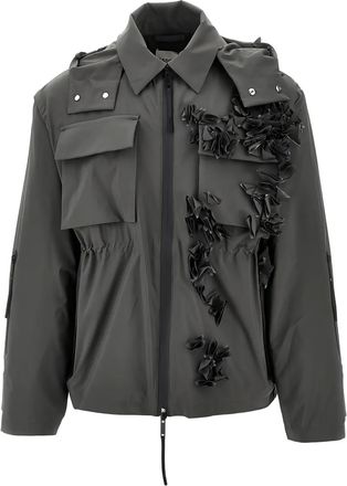 Coccinelle Giacca Federi con decorazione a fiori - Grigio