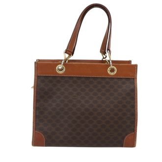 Celine Vintage Macadam Handbag Canvas And Leather Brown Canvas Handbag (Pre-Owned)