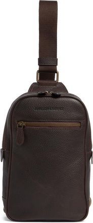 Johnston & Murphy Pebbled Leather Sling Bag in Dark Brown at Nordstrom Rack