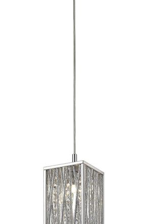 Netlighting Melenki 1 Light Polished Chrome Ceiling Pendant in Grey