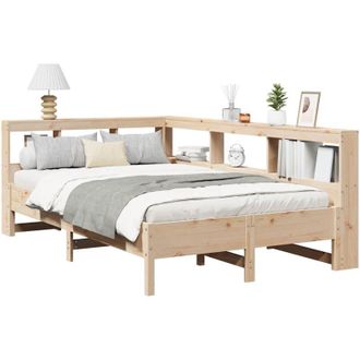 vidaXL Bookcase Bed without Mattress 140x200 cm Solid Wood Pine vidaXL
