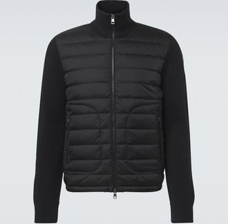 Moncler Tricot down-paneled wool-blend cardigan
