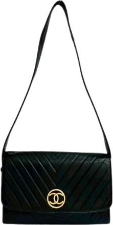 Chanel Pre-owned Shoulder Bag - Dames - Vintage Schoudertas - Zwart - ONE Size - Leer - Vintage