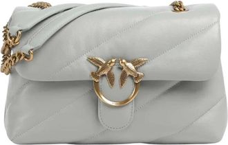 Pinko Love Bag Puff Maxi Quilt - Dames - Schoudertassen - Grijs - ONE Size - Katoen - Tassen
