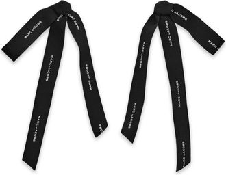 Marc Jacobs Earrings, female, Black, Size: ONE SIZE The Ribbon logo-print grosgrain earrings