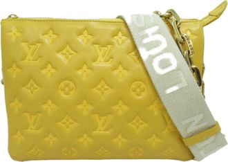 Louis Vuitton Pre-owned Womens Lv Crafty Pochette Crossbody Yellow - Gold Leather - One Size