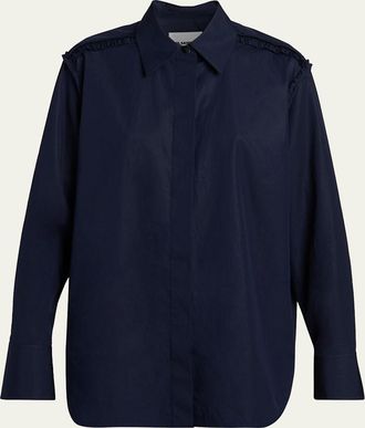 Jil Sander Ruffled Cotton Button-Down Shirt