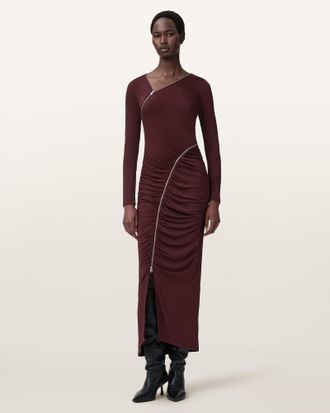 AllSaints Elsie Zipper Maxi Dress