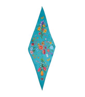 Gucci Light Blue Floral Scarf