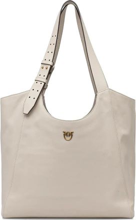 Pinko logo tote bag - women - Calf Leather - One Size - Neutrals