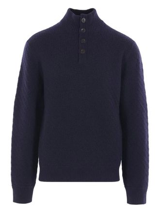 Giorgio Armani textured high-neck cashmere sweater - men - Cashmere - 52 - Blue