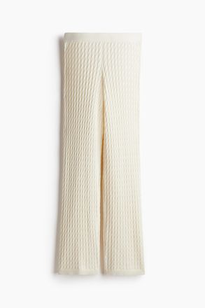 H&M Zopfstrick-Hose aus Kaschmirmix - Cremefarben