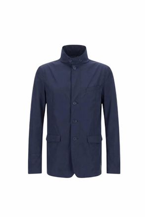 Herno Mens Tailored Rain Jacket In Navy