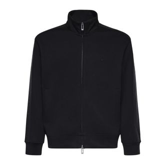 Emporio Armani Stretch Double Jersey Sweatshirt - Heren - Vesten met rits - Blauw - L - Katoen - Hoodies & sweatvesten