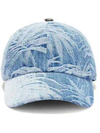 Palm Angels palm-tree-jacquard baseball cap - men - Cotton/Cotton - One Size - Blue