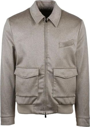 LUIGI BORRELLI NAPOLI Truien & Vesten, Heren, Beige, 2Xl, Kasjmier, Aviatorjas