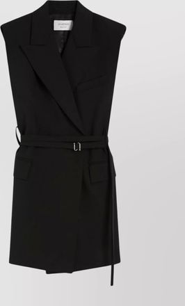 Sportmax sleeveless wool canvas blazer belt