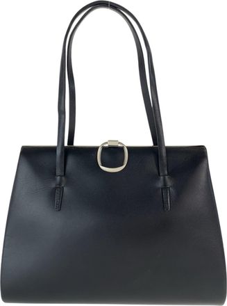 Loewe Black Leather Handbag Shoulder Bag Tote Bag (Pre-Owned)