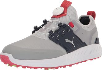 Puma Mens Ignite Articulate Disc Golf Shoe, High Rise-puma Silver-Navy Blazer, 10.5 UK
