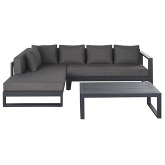 Maisons du monde Sal&oacute;n de jard&iacute;n de 5 plazas de aluminio gris antracita y mesa a juego