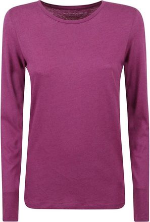 Majestic Filatures T-shirt met lange mouwen en ronde hals - Dames - Longsleeves - Roze - M - Katoen - Tops