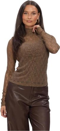 Aaiko AMY PA 136 - Dames - Coltruien - Bruin - M - Leer - Truien & Vesten