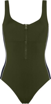 Eres Tribune zipped side-stripe swimsuit - women - Polyamide/Spandex/Elastane - 38 - Green