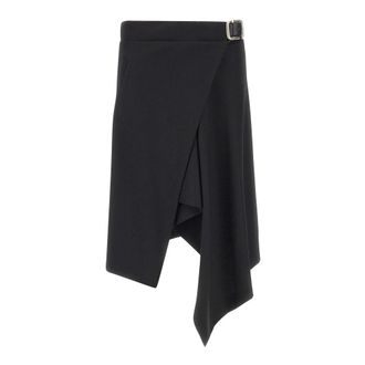 The Attico Rokken, Dames, Zwart, XS, Wol, Rok van scheerwol tot op de kuit