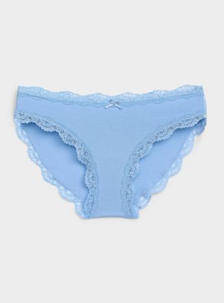 Miiyu Womens Scalloped lace-trim bikini panty Organic cotton