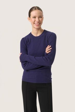 Soaked In Luxury SLSpina Slim Fit Crew Neck Pullover in Patriot Blue at Nordstrom, Size X-Large