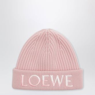 Loewe Pink wool beanie with embroidered logo