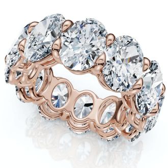 Pompeii3 12Ct Oval Diamond Eternity Ring 14k Gold or Platinum Wedding Band Lab Grown