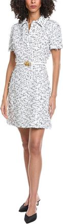 Oscar De La Renta Eyelash Tweed Silk-Lined Shift Dress