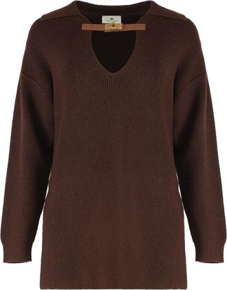 Elisabetta Franchi Dames, Truien, Bruin, Maat: XS