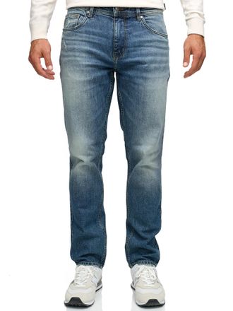 Indicode Straight-Jeans INDICODE INValoy, Herren, Gr. 31, L&auml;nge 32, clear mid blau, Denim/Jeans, Obermaterial: 99% Baumwolle, 1% Elasthan, Abriebeffekte, regul