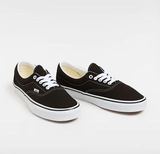 Vans Era VN000EWZBLK Sneaker Mens Black White Canvas Skateboard Shoes GBNC481 (Black,5)