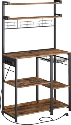 Vasagle Estanter&iacute;a de cocina de 40 x 90 x 165,5 cm de color marr&oacute;n y negro