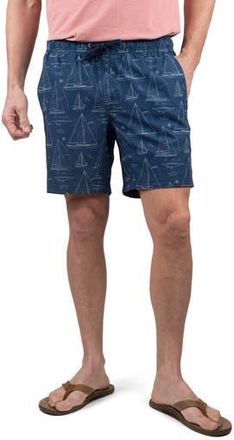 Tailor Vintage Shell 4-Way Stretch Doc Shorts in Navy Blue Print at Nordstrom Rack, Size X-Large