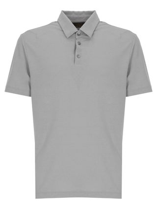 Zanone Grey Cotton Polo Shirt