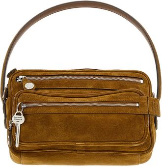 Acne Studios Brown Suede Dual Zipper Handbag