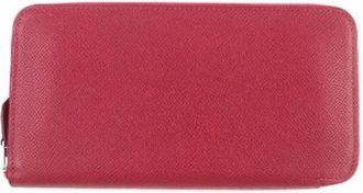 Herm&egrave;s Pre-owned Azap Long Epsom Leren Rits Portemonnee - Dames - Vintage Accessoires - Rood - ONE Size - Leer - Vintage