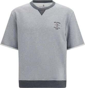 Brunello Cucinelli Grey Logo Crew Neck T-Shirt