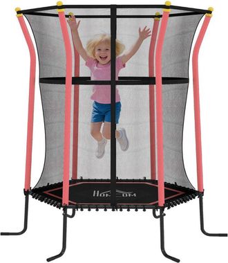HOMCOM Homcom - Cama El&aacute;stica Infantil De Jard&iacute;n &Oslash;163,5 Cm Trampol&iacute;n Para Ni&ntilde;os De +3 A&ntilde;os Con Red De Seguridad Y Marco De Acero Carga 50 Kg Negro Y Verde