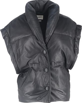 Isabel Marant Pre-owned Womens Keyson Padded Gilet Jacket in Black Leather - Size X-Small