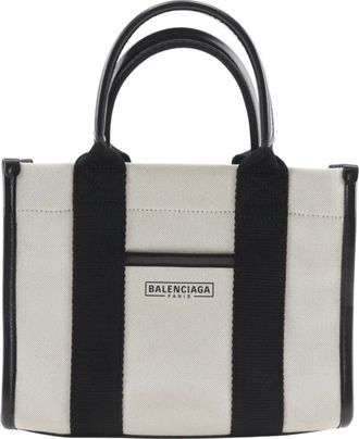 Balenciaga Black Gray Canvas Handbag Tote Bag (Pre-Owned)