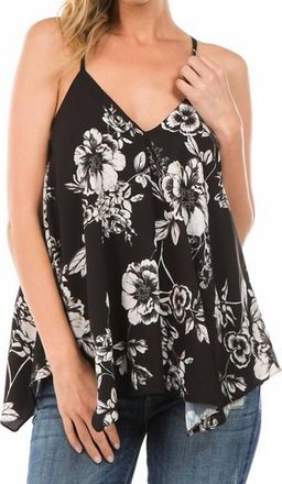Vava Flower Cami Top In Black