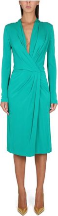 Alberta Ferretti Wikkel Midi Jurk - Dames - Casual kleedjes - Groen - M - Kleedjes