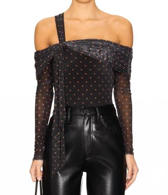 AFRM Juliette Bodysuit In Sepia Dot